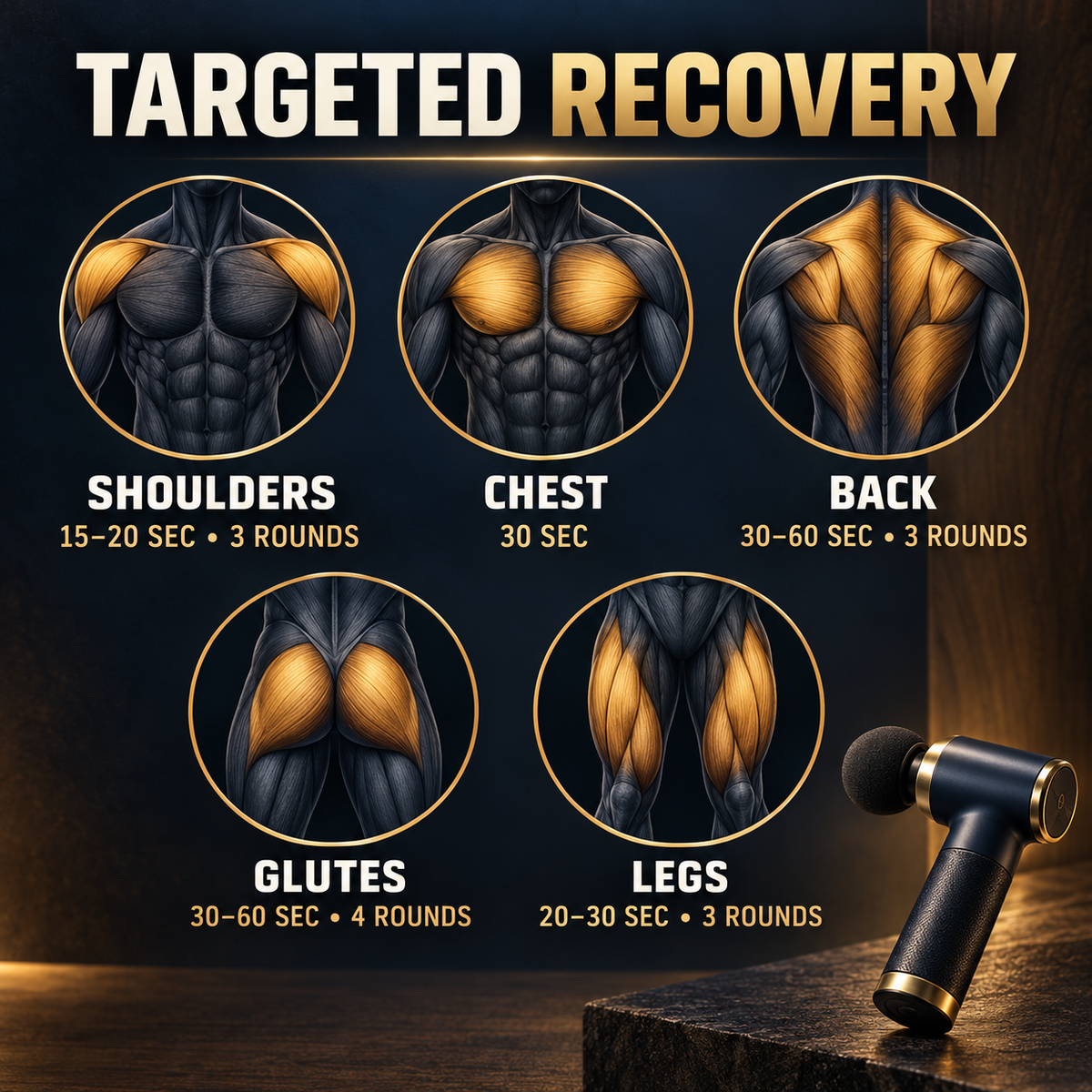 First Call Recovery Massage Gun — Heated Muscle Relief