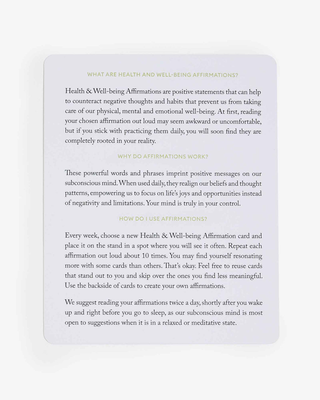 First Class Mindset Cards