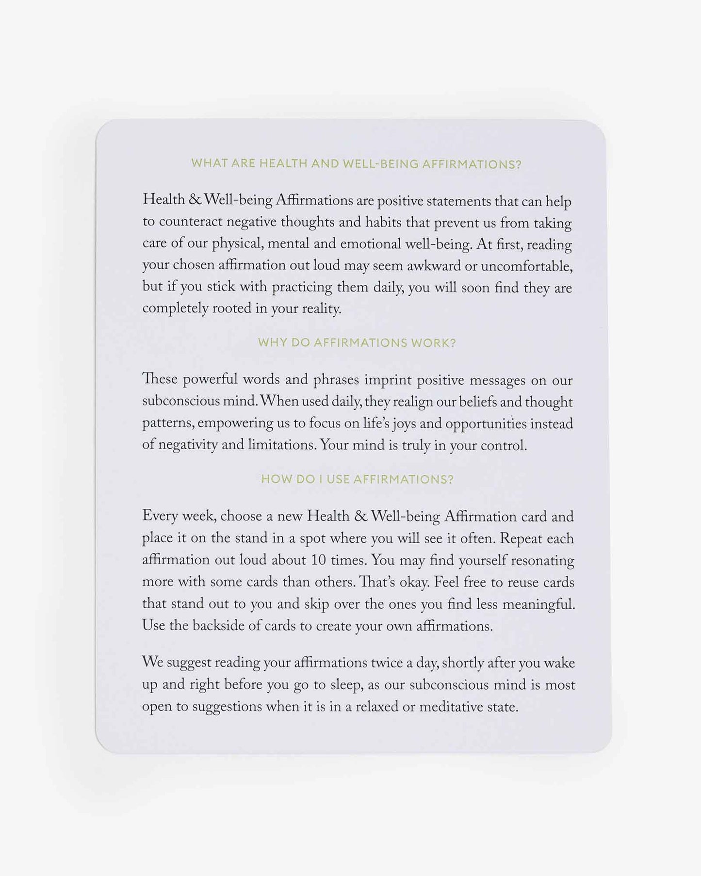 First Class Mindset Cards
