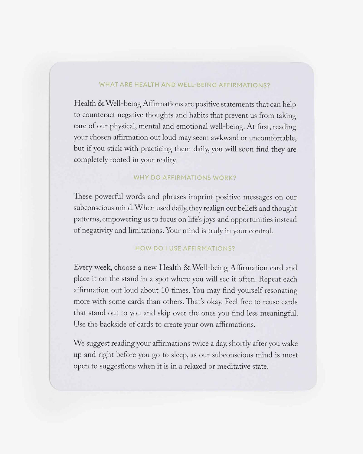 First Class Mindset Cards